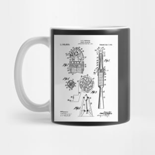 Rocket Ship Patent - Nasa Rocketship Art - Black And White Mug